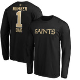New Orleans Saints #1 Dad Long Sleeve Team Logo T-Shirt - Black on sale