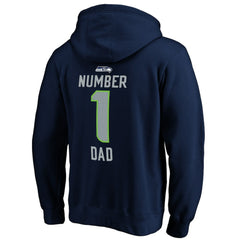 Seattle Seahawks #1 Dad Pullover Hoodie - Navy on sale