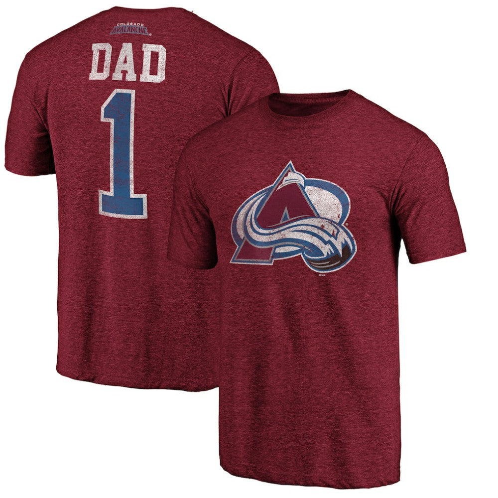 Colorado Avalanche Greatest Dad Tri-Blend T-Shirt - Burgundy T-shirts