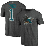San Jose Sharks Greatest Dad Tri-Blend T-Shirt - Charcoal T-shirts
