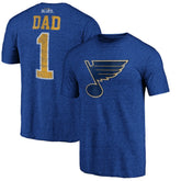 St. Louis Blues Greatest Dad Tri-Blend T-Shirt - Blue T-shirts