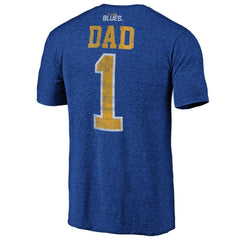 St. Louis Blues Greatest Dad Tri-Blend T-Shirt - Blue T-shirts