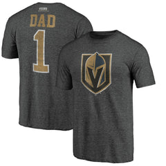 Vegas Golden Knights Greatest Dad Tri-Blend T-Shirt - Charcoal T-shirts
