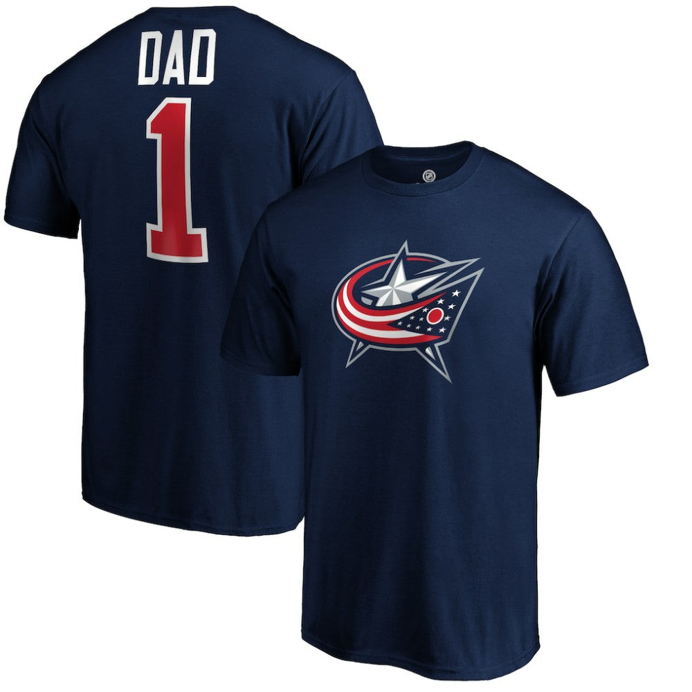 Columbus Blue Jackets #1 Dad T-Shirt - Navy T-shirts