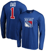New York Rangers #1 Dad Long Sleeve T-Shirt - Blue T-shirts