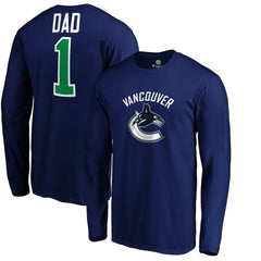 Vancouver Canucks #1 Dad Long Sleeve T-Shirt - Blue T-shirts