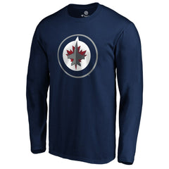 Winnipeg Jets #1 Dad Long Sleeve T-Shirt - Navy T-shirts