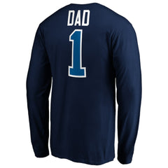 Winnipeg Jets #1 Dad Long Sleeve T-Shirt - Navy T-shirts