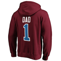 Colorado Avalanche #1 Dad Pullover Hoodie - Burgundy Hoodies