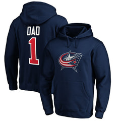 Columbus Blue Jackets #1 Dad Pullover Hoodie - Navy Hoodies