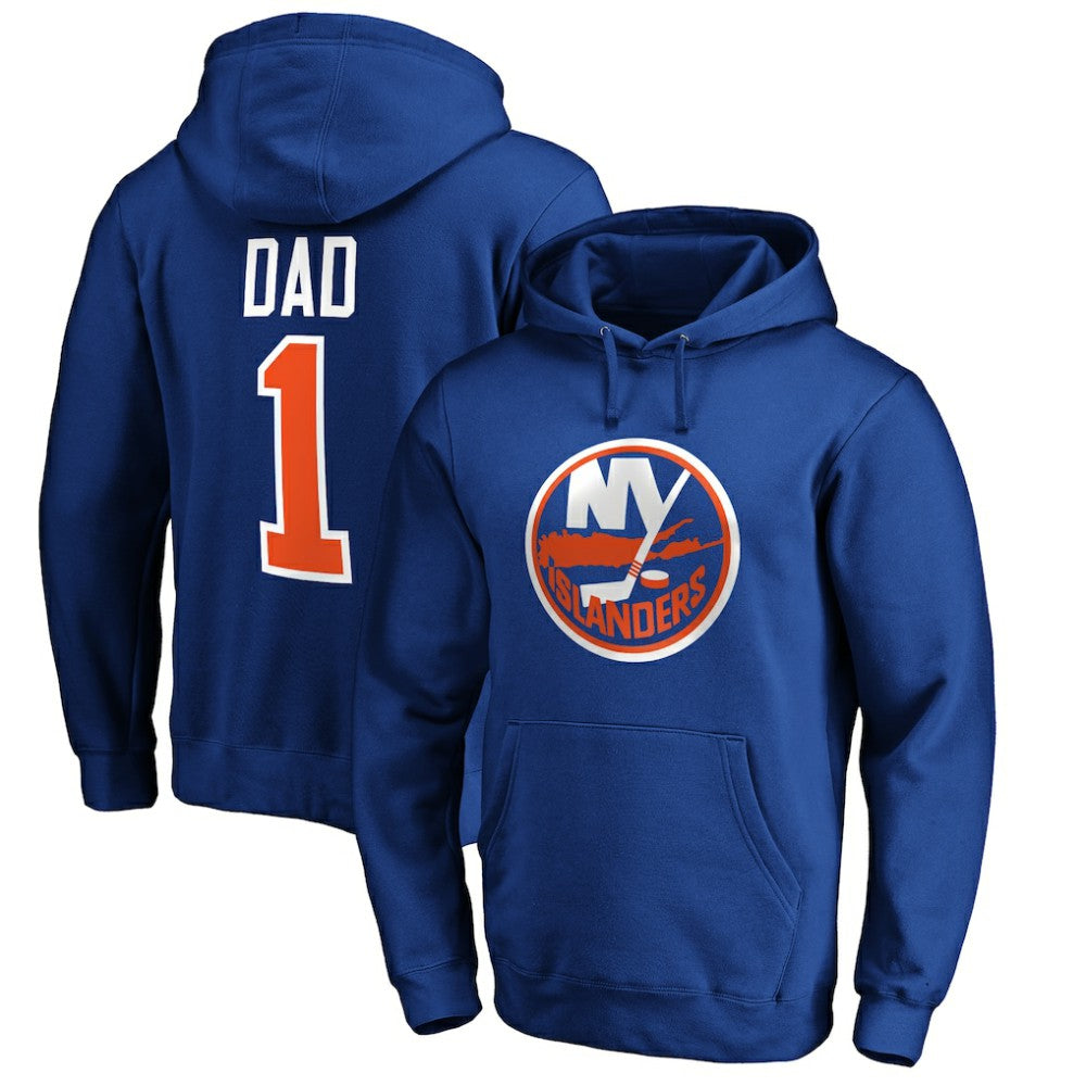 New York Islanders #1 Dad Pullover Hoodie - Royal Hoodies