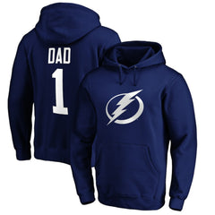 Tampa Bay Lightning #1 Dad Pullover Hoodie - Blue Hoodies