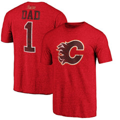Calgary Flames Greatest Dad Tri-Blend T-Shirt - Red T-shirts