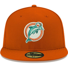 Miami Dolphins New Era Omaha Throwback 59FIFTY Fitted Hat - Orange cheap