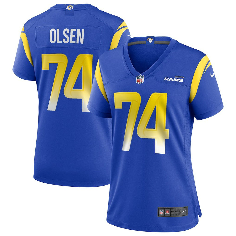 Merlin Olsen Los Angeles Rams Women's Game Retired Player Jersey - Royal outlet