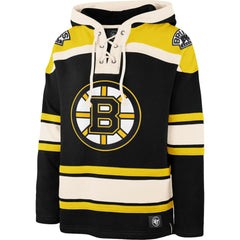 Boston Bruins '47 Superior Lacer Hoodie - Black Hoodies