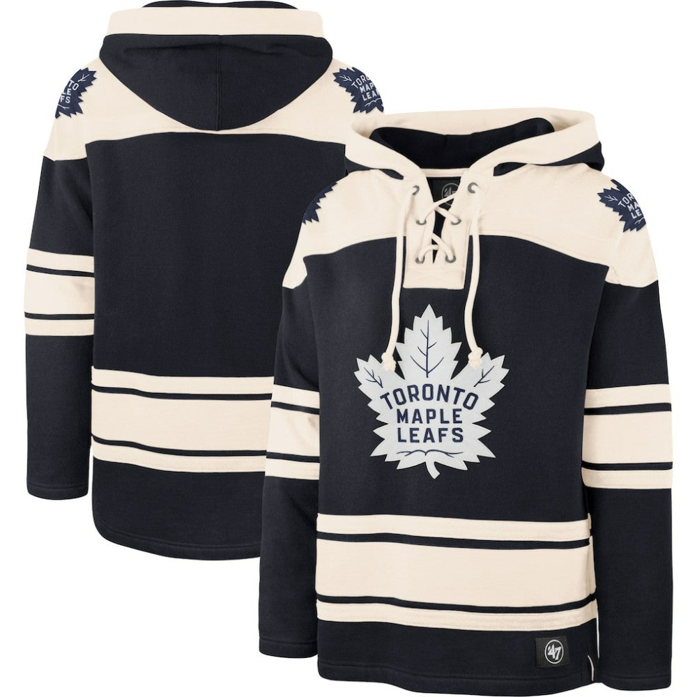 Toronto Maple Leafs '47 Superior Lacer Pullover Hoodie - Navy/Cream Hoodies