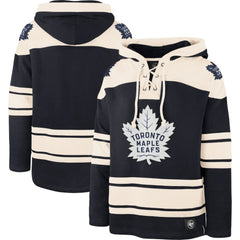 Toronto Maple Leafs '47 Superior Lacer Pullover Hoodie - Navy/Cream Hoodies