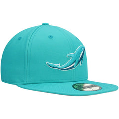Miami Dolphins New Era Omaha 59FIFTY Fitted Hat - Aqua on sale