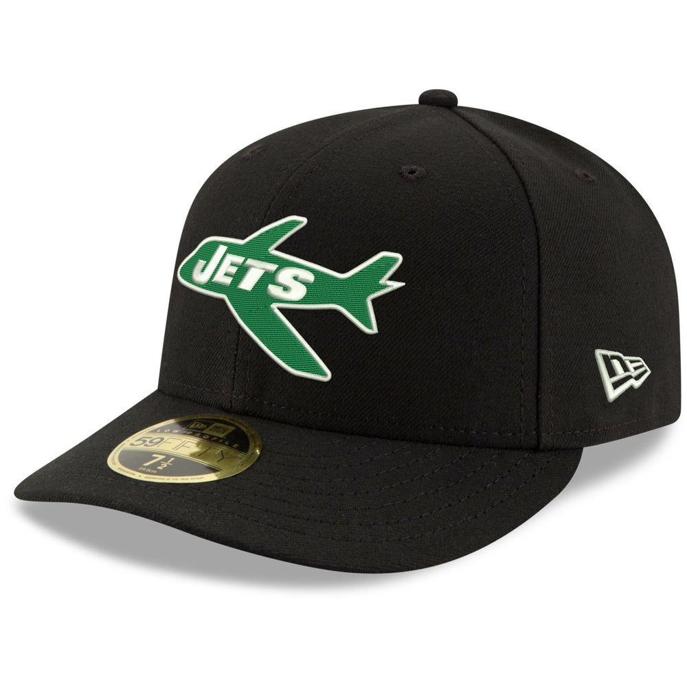 New York Jets New Era Omaha Throwback Low Profile 59FIFTY Fitted Hat - Black cheap