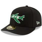 New York Jets New Era Omaha Throwback Low Profile 59FIFTY Fitted Hat - Black cheap