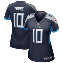 Vince Young Tennessee Titans Women's Game Retired Player Jersey - Navy sale