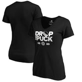 Boston Bruins Women's Drop the Puck V-Neck T-Shirt - Black T-shirts
