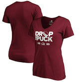 Colorado Avalanche Women's Drop the Puck V-Neck T-Shirt - Garnet T-shirts