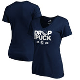 Winnipeg Jets Women's Drop the Puck V-Neck T-Shirt - Navy T-shirts