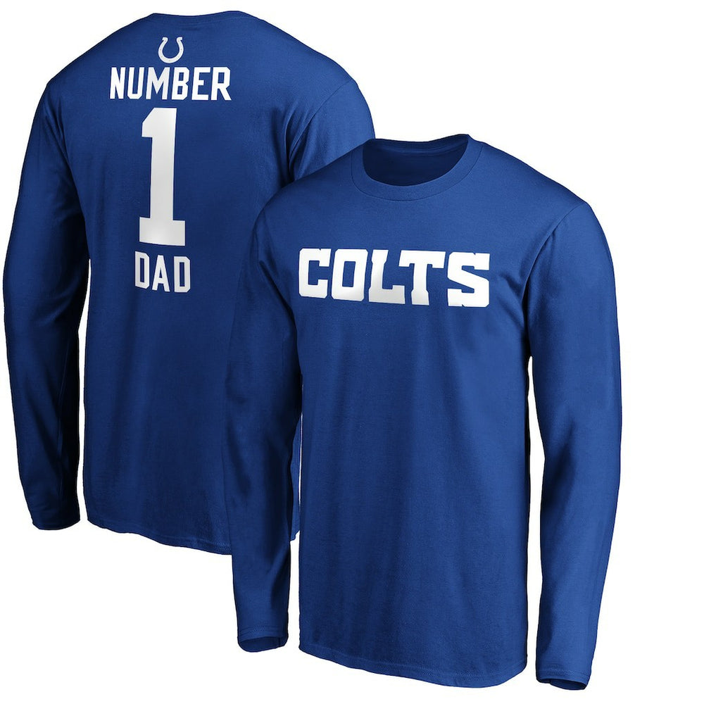 Indianapolis Colts #1 Dad Long Sleeve Team Logo T-Shirt - Royal outlet