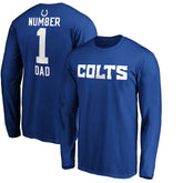 Indianapolis Colts #1 Dad Long Sleeve Team Logo T-Shirt - Royal outlet