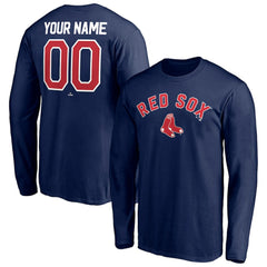 Boston Red Sox Personalized Winning Streak Name & Number Long Sleeve T-Shirt Navy