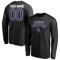 Colorado Rockies Personalized Winning Streak Name & Number Long Sleeve T-Shirt Black