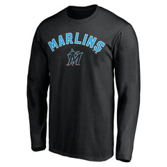 Miami Marlins Personalized Winning Streak Name & Number Long Sleeve T-Shirt Black