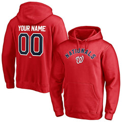 Washington Nationals Personalized Winning Streak Name & Number Pullover Hoodie Red