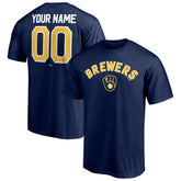 Milwaukee Brewers Personalized Team Winning Streak Name & Number T-Shirt Navy