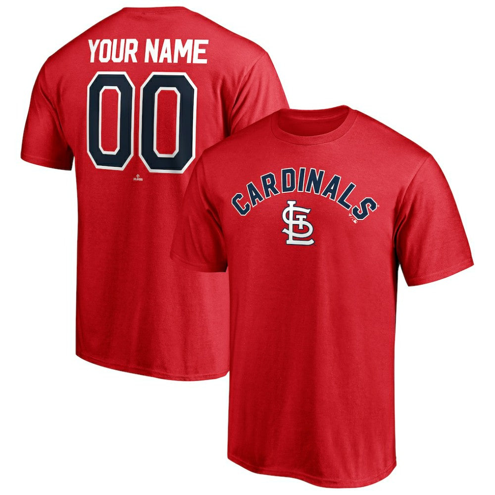 St. Louis Cardinals Personalized Team Winning Streak Name & Number T-Shirt Red