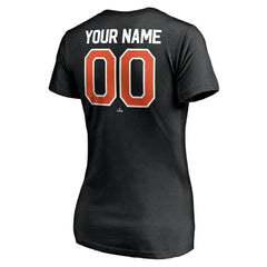 Baltimore Orioles Women's Personalized Winning Streak Name & Number V-Neck T-Shirt Black