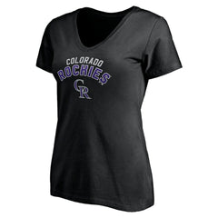 Colorado Rockies Women's Personalized Winning Streak Name & Number V-Neck T-Shirt Black