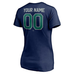 Seattle Mariners Women's Personalized Winning Streak Name & Number V-Neck T-Shirt Navy