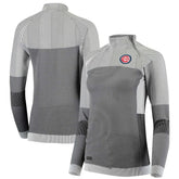 Chicago Cubs Levelwear Women's Verse Asymmetrical Raglan Tri-Blend Quarter-Zip Jacket Gray