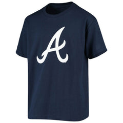 Atlanta Braves Stitches Youth Team Logo T-Shirt Navy