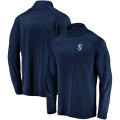 Seattle Kraken Fanatics Primary Logo Quarter-Zip Pullover Fleece Jacket - Navy Pullover