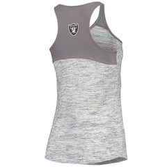 Las Vegas Raiders New Era Women's Space Dye Racerback Scoop Neck Tank Top - Silver/Black discount