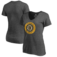 Boston Bruins Women's #WeSkateFor V-Neck T-Shirt - Heather Gray T-shirts