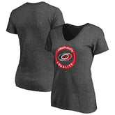 Carolina Hurricanes Women's #WeSkateFor V-Neck T-Shirt - Heather Gray T-shirts