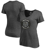 Los Angeles Kings Women's #WeSkateFor V-Neck T-Shirt - Heather Gray T-shirts