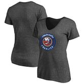 New York Islanders Women's #WeSkateFor V-Neck T-Shirt - Heather Gray T-shirts