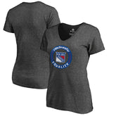 New York Rangers Women's #WeSkateFor V-Neck T-Shirt - Heather Gray T-shirts