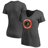 Philadelphia Flyers Women's #WeSkateFor V-Neck T-Shirt - Heather Gray T-shirts